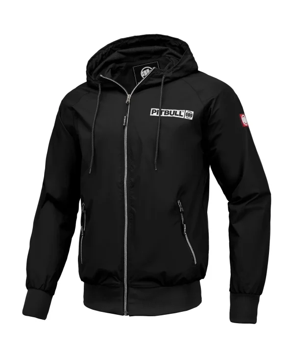 PitBull West Coast jakna Windbreaker Athletic Logo Hooded Black